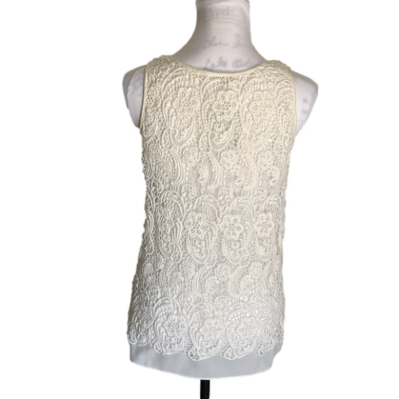 Cabi Style 284 Lace Overlay Tank Top Size Medium - Picture 2 of 4